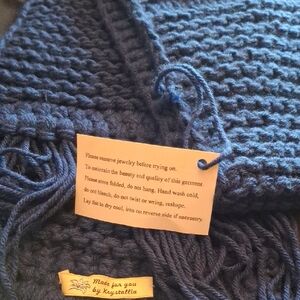 Handmade Blue Knit Scarf